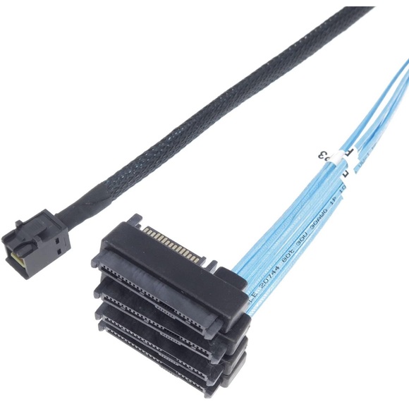 EDIMS Mini SAS to SAS Cable Breakout  HD SFF-8643 to SFF-8482 29Pin Sata Power - Picture 7 of 10